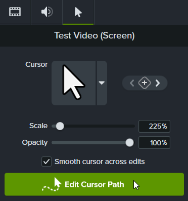 Edit cursor path button