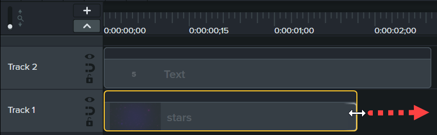 Drag end of clip to extend duration