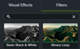 Filters tab