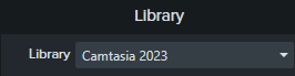 Camtasia Library in library dropdown