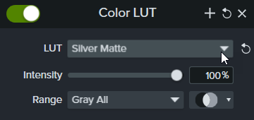 Change color filter/lut properties
