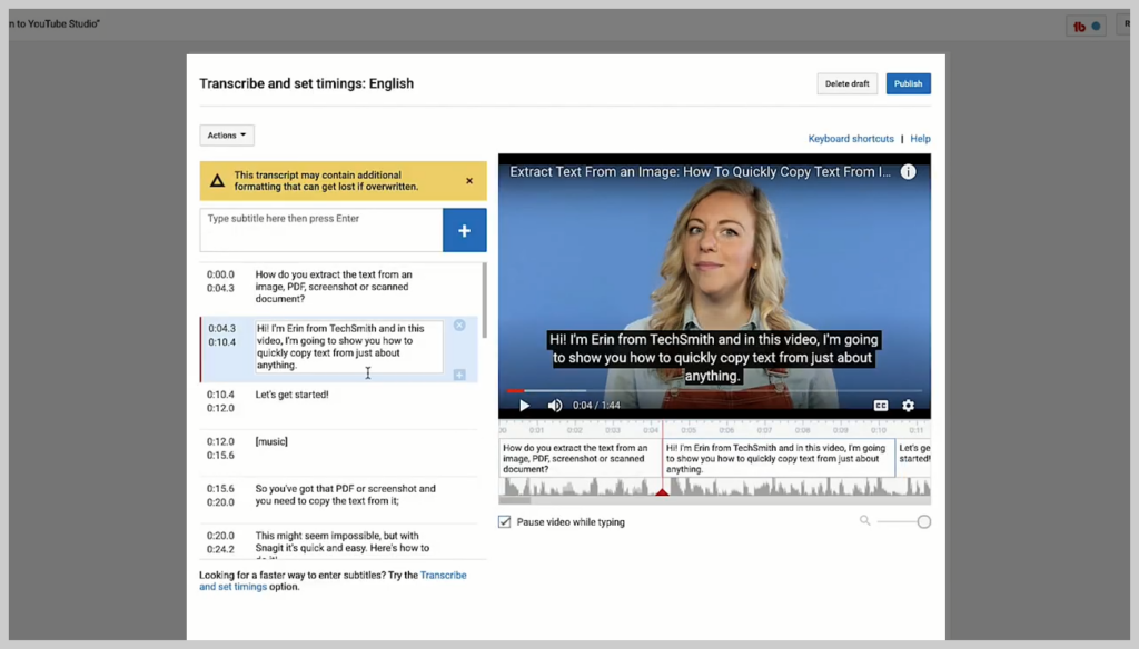 Learn how to add subtitles to a video with youtube and check their accuracy