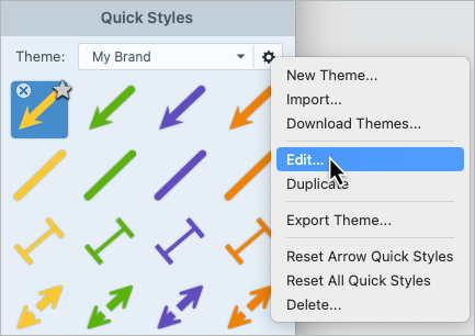 Edit theme option on Mac