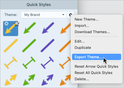 Export theme option on Mac