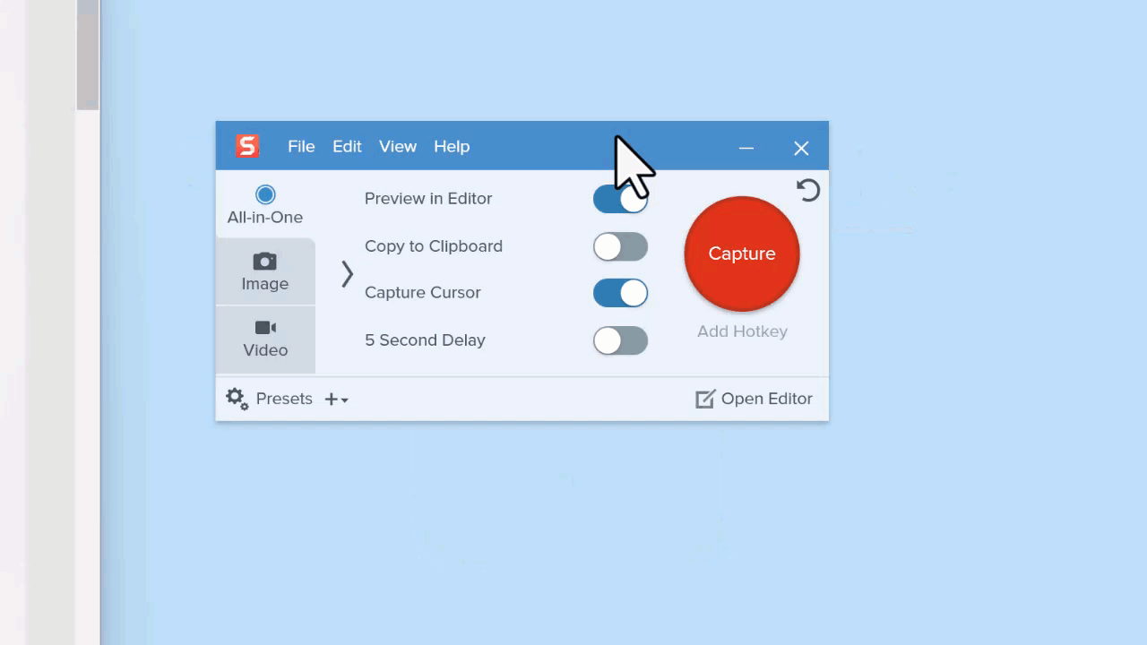 GIF of a scrolling capture in Snagit.