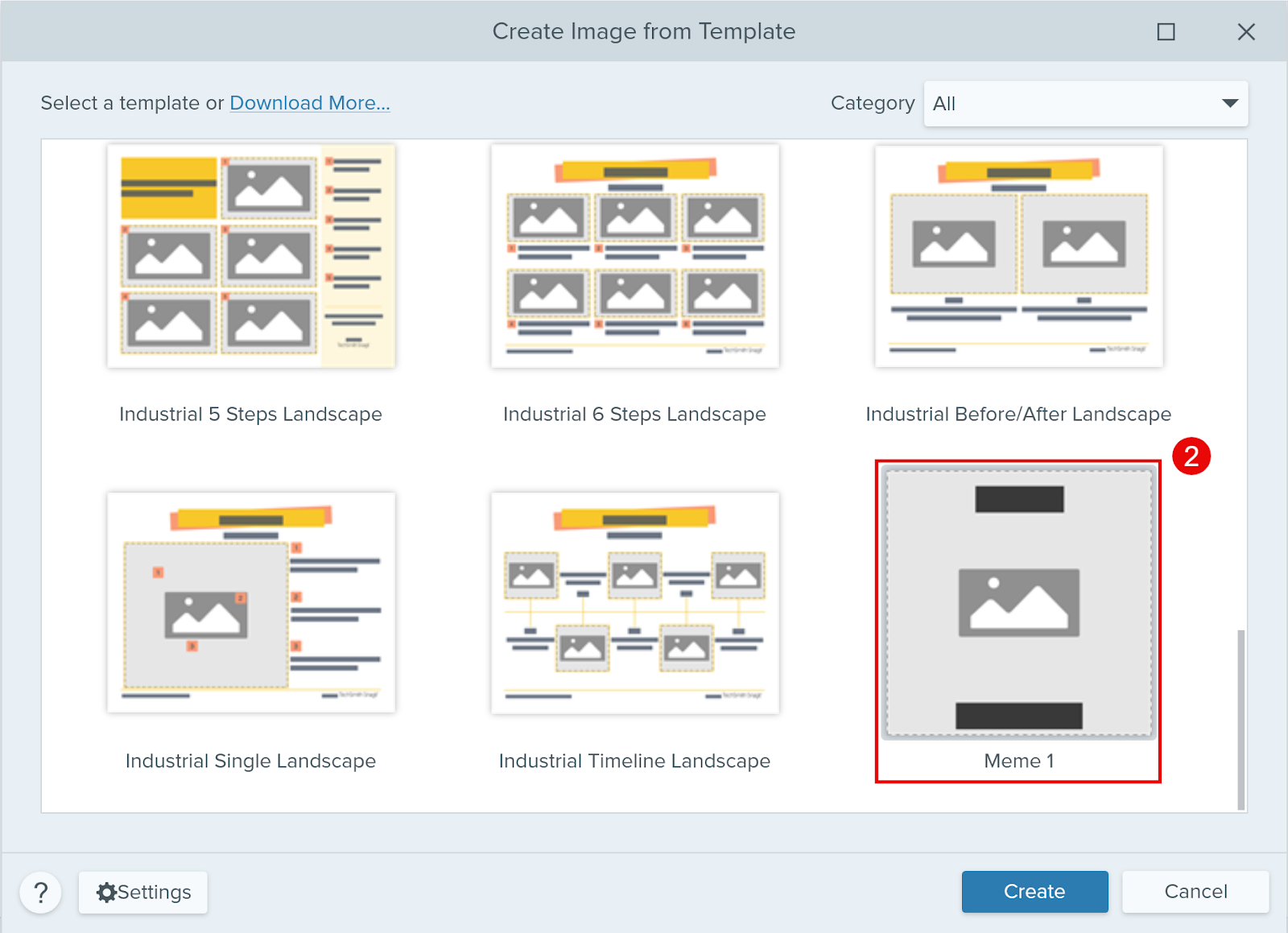 Meme 1 selection in Snagit