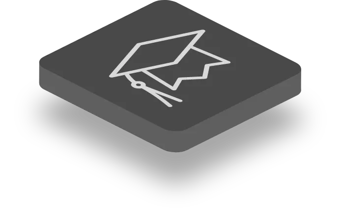 Icon with a graduation cap on it