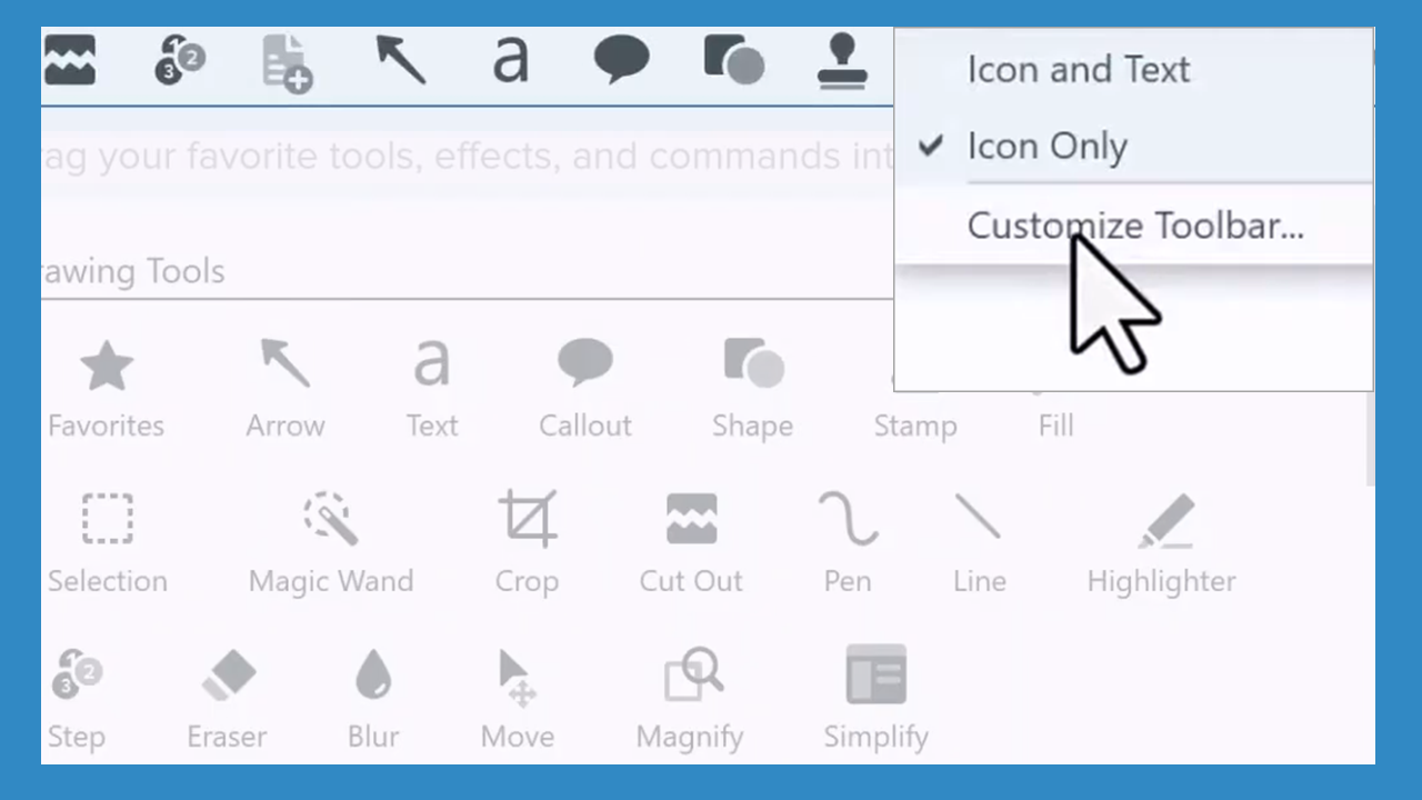 Customize the Snagit Toolbar