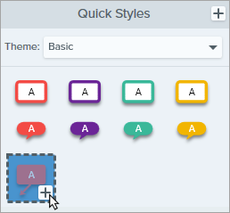 Click + icon on Quick Style