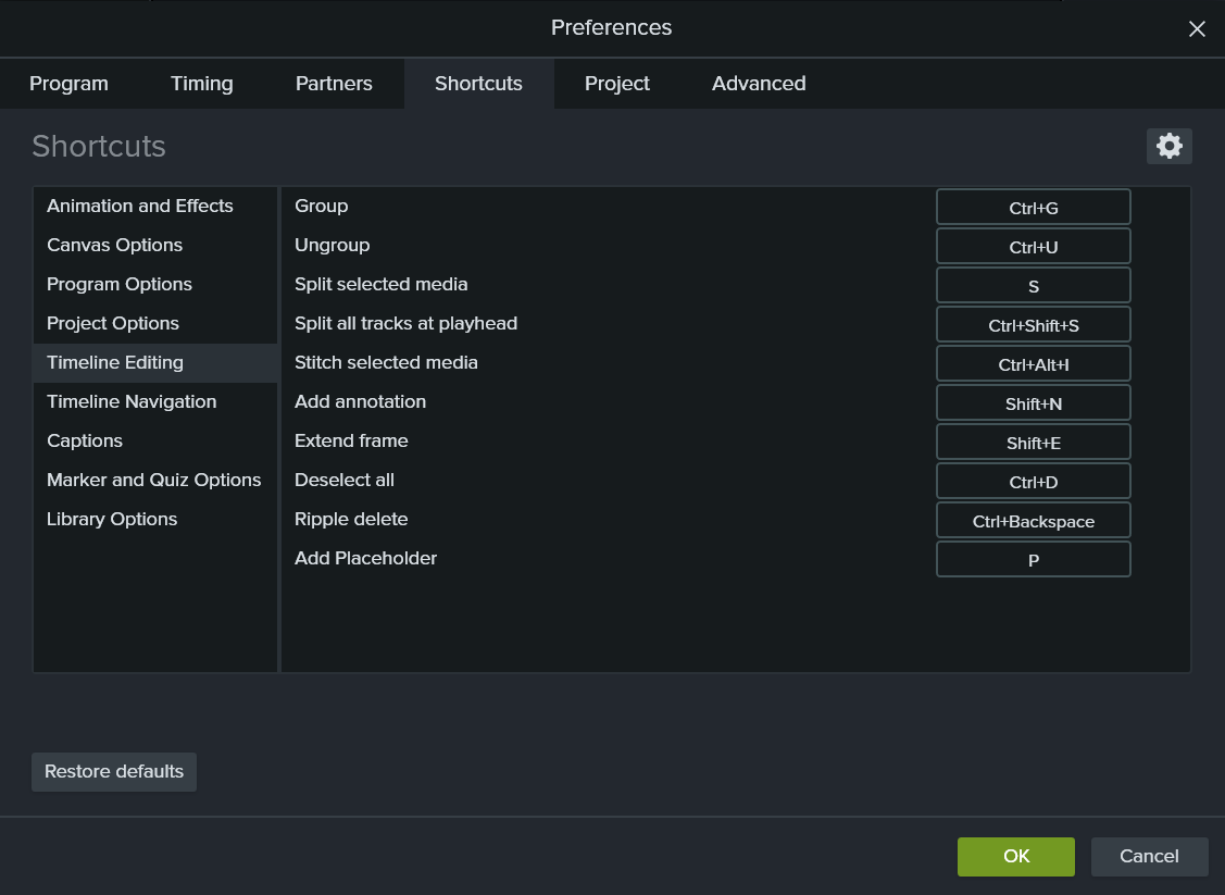 Customize Shortcuts | Camtasia Tutorial