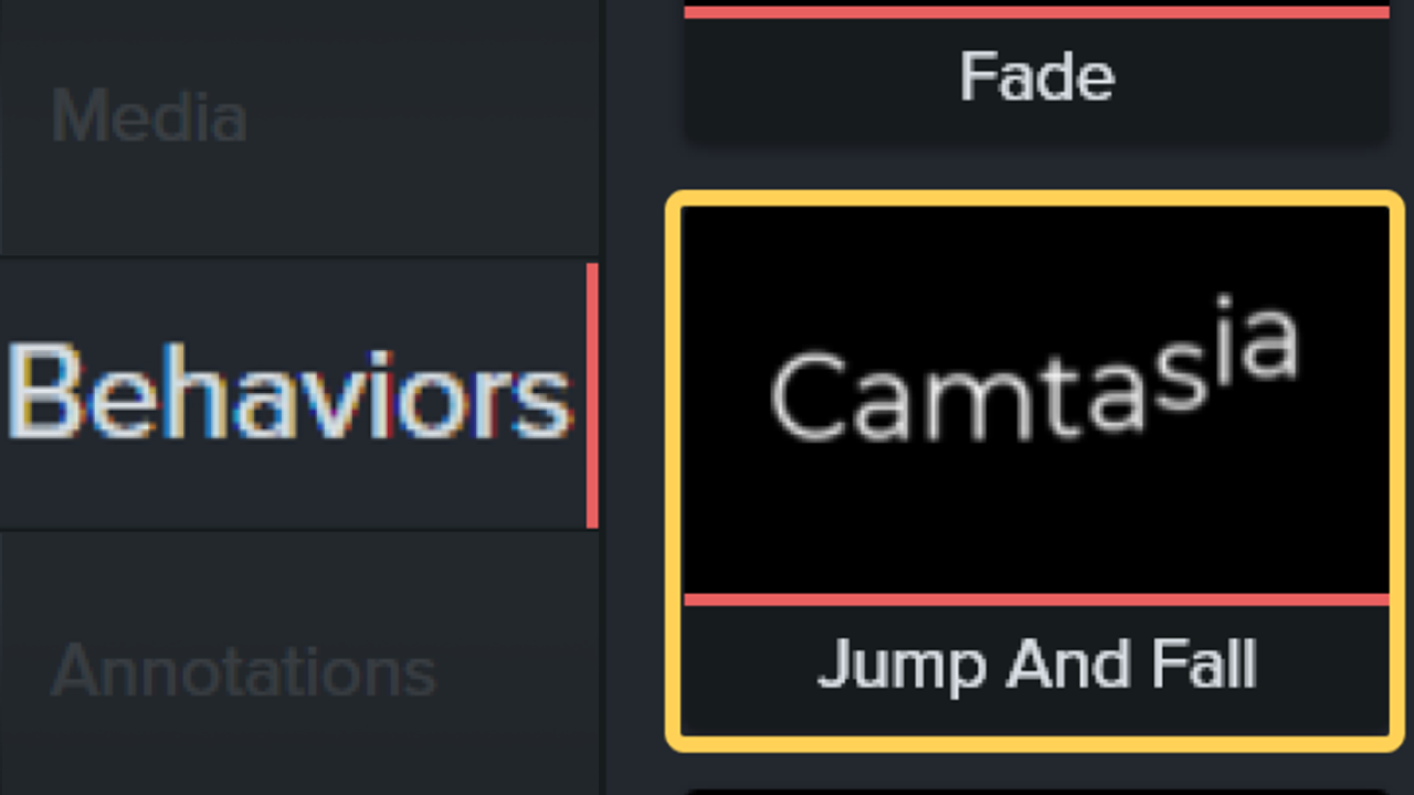 Animation du texte et des images avec les comportements