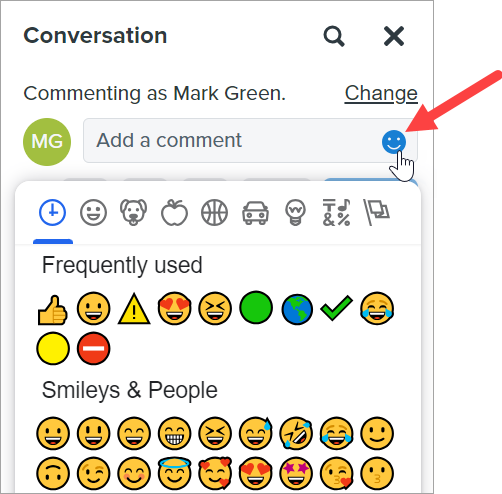 Emoji dropdown