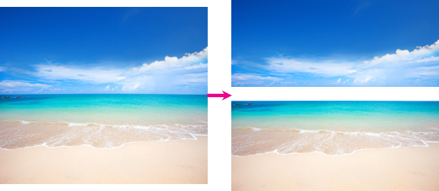 Example of horizontal space added to an image
