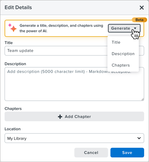 Generate dropdown menu in Edit Detail dialog