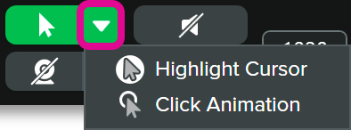 Cursor effects dropdown