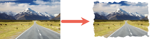 Torn edge effect before and after example