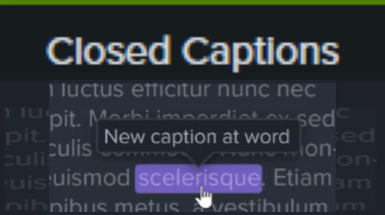 Add Closed Captions to a Video