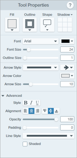 Callout tool properties on Snagit for Windows