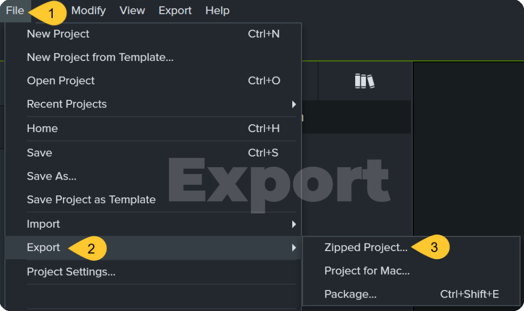 Export Zipped Project