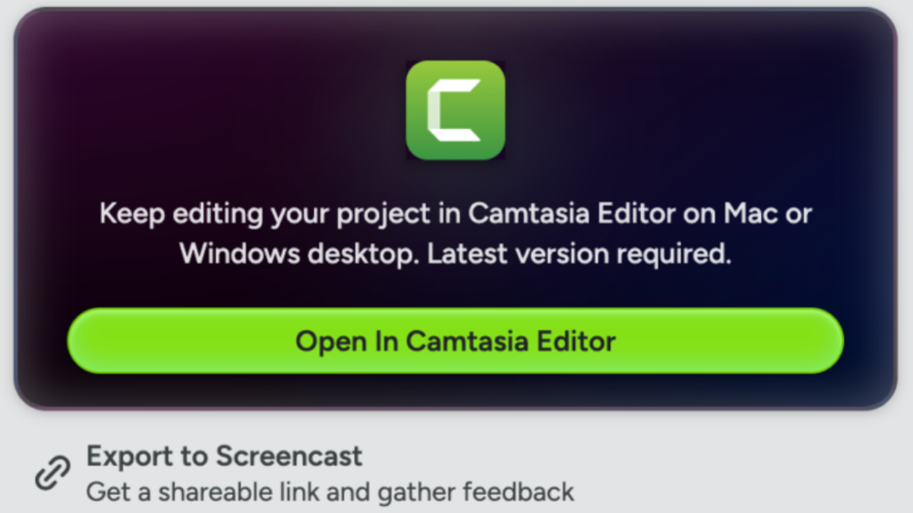 Export & Share Videos from Camtasia Online