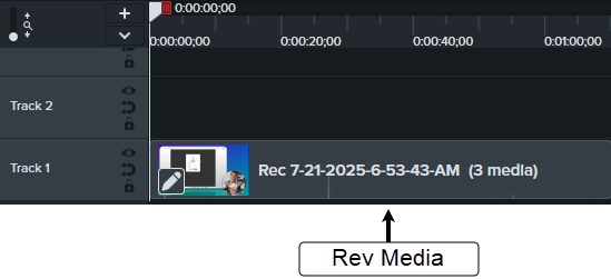 Rev media on timeline