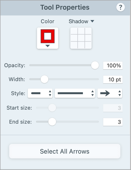 Arrow properties on Mac