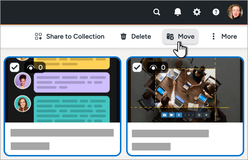 Select and move multiple media