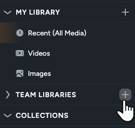 Plus icon next to Team Libraries
