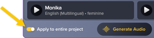 Apply to entire project toggle
