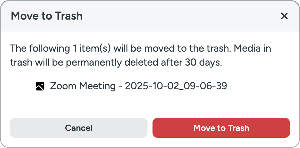 Move to Trash confirmation dialog