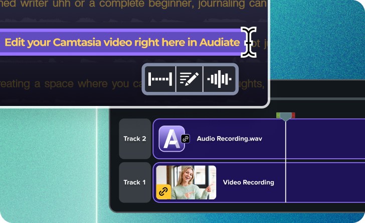 Overview image for editing videos as text in Audiate