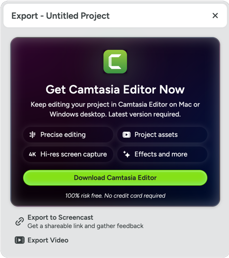 Download Camtasia Editor button