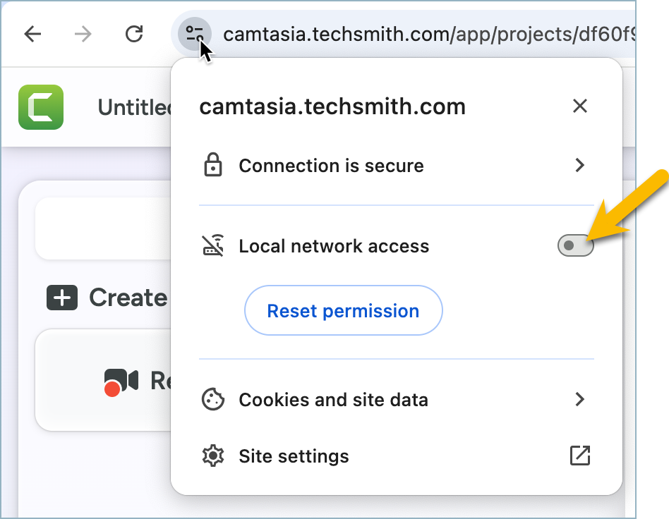 Enable Local network access option in Chrome