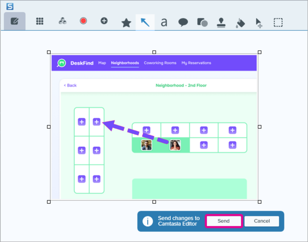 Send edited image back to Camtasia Editor