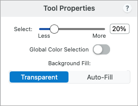 Magic Wand tool properties on Mac