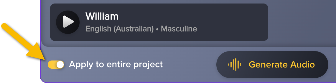 Apply to entire project toggle