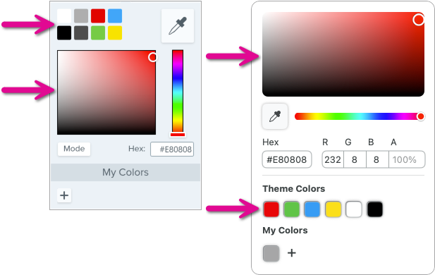 Color picker on Windows and Mac