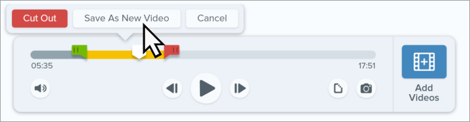 Bouton Enregistrer comme nouvelle vidéo