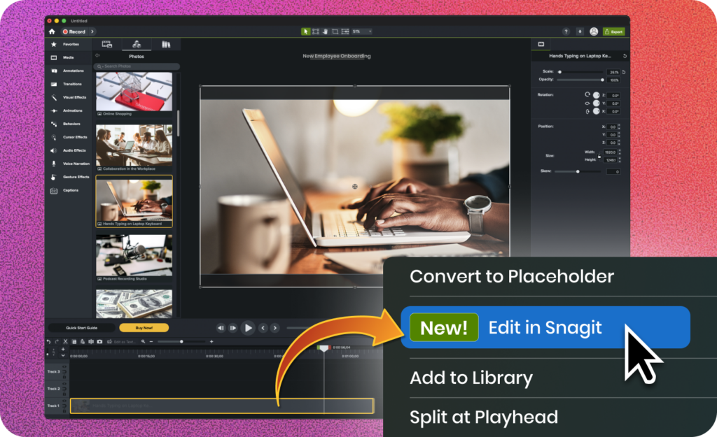 Edit in Snagit option