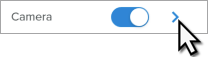 Camera options arrow