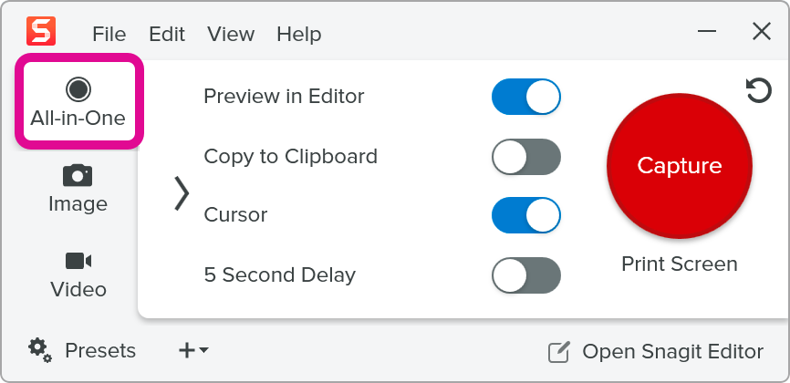 All-in-One tab