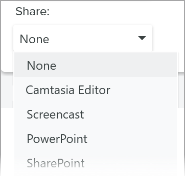 Share options on Snagit for Windows