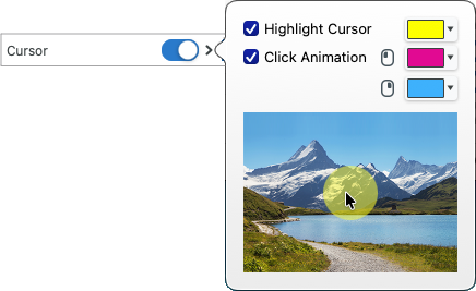 Cursor effects options on Mac
