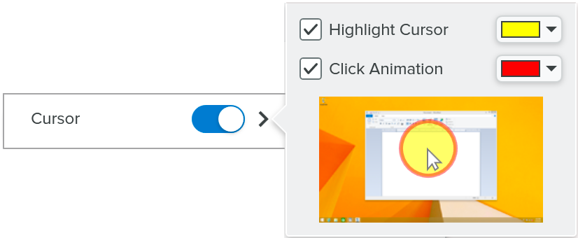 Cursor effects options on Windows