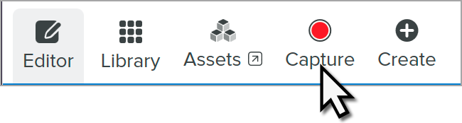Capture button in Snagit Editor