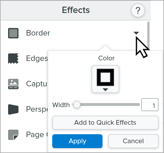 Border effect in Snagit Windows
