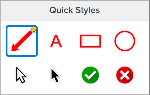 Favorite quick styles and tools example