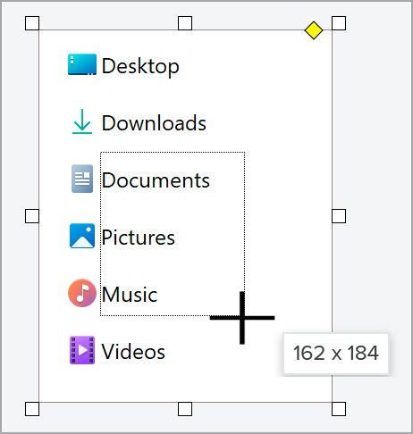 Example of text selection