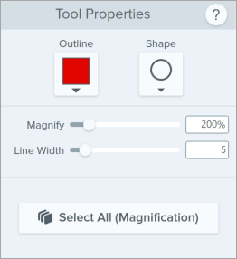 Magnify tool properties on Windows