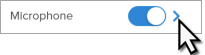 Microphone options arrow